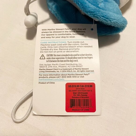 Martha Stewart Pets Dog Happy Birthday Hat Size Small Fashion Dog Apparel - Picture 14 of 14